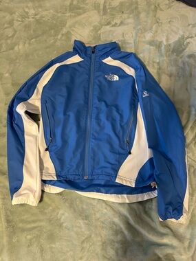 The North Face Light Blue and White Women's Zip Jacket